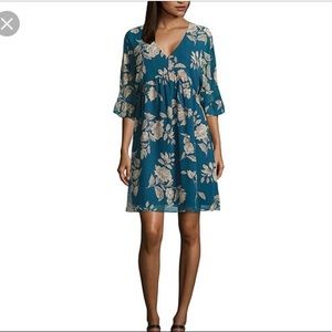 NWT - ANA WOVEN RUFFLE SLEEVE DRESS
